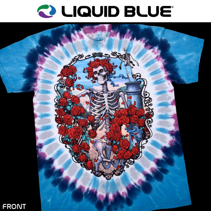 Liquid Blue Grateful Dead 30th Anniversary Band Tee â€“ Tie Dye Short Sleeve T-Shirt, Vintage Concert Shirt for Men & Women, M - Image 2